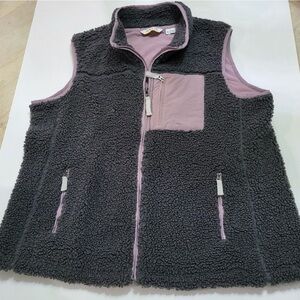 Orvis Vest Women’s Gray & Lavender Mad River Sherpa Fleece - size Large